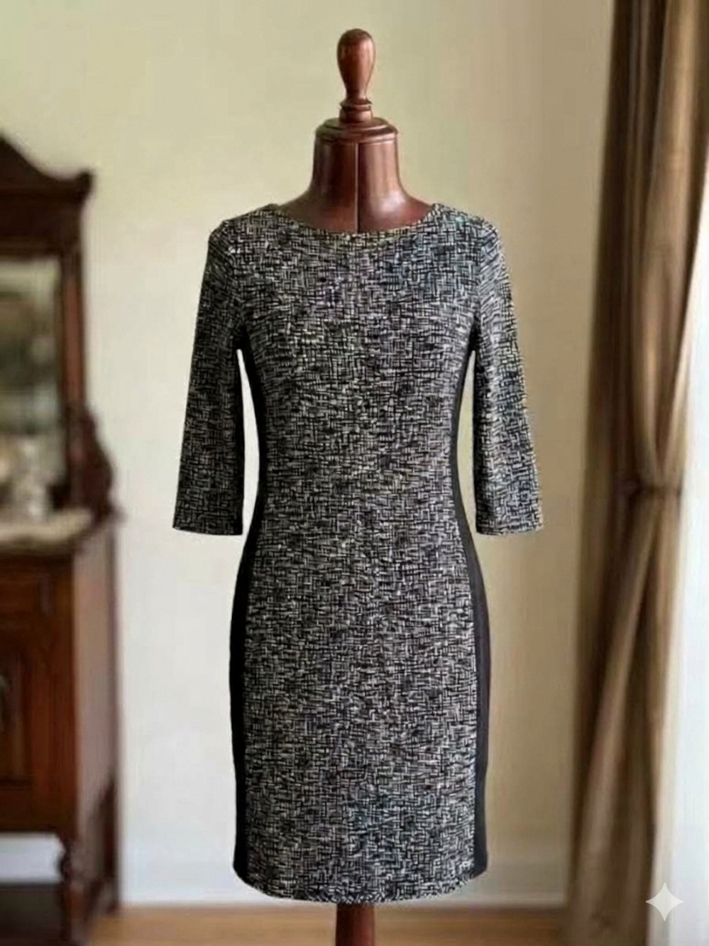 Lauren Ralph Lauren Black & White Colorblock Sheath Dress - Size 10